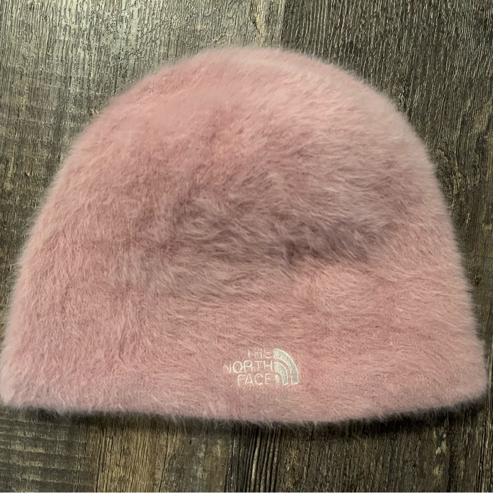 Fuzzy North Face Beanie